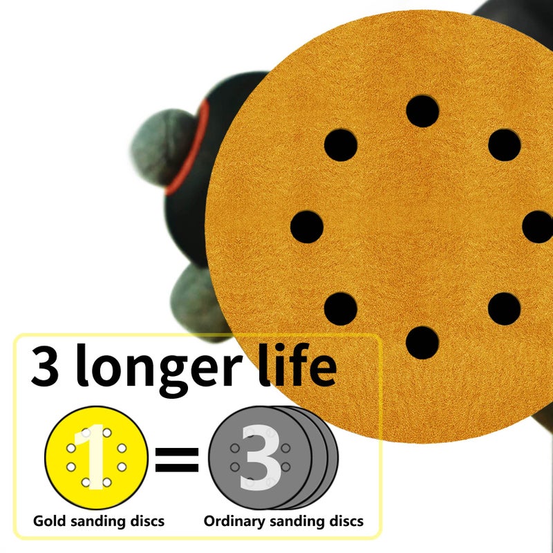 Faoyoon 5 Inch Sanding Discs Hook and Loop | 180 Grit Sandpaper | Orbital Sander Pads | Sand Paper for Automotive and Woodworking | 50 Pack - Image 3